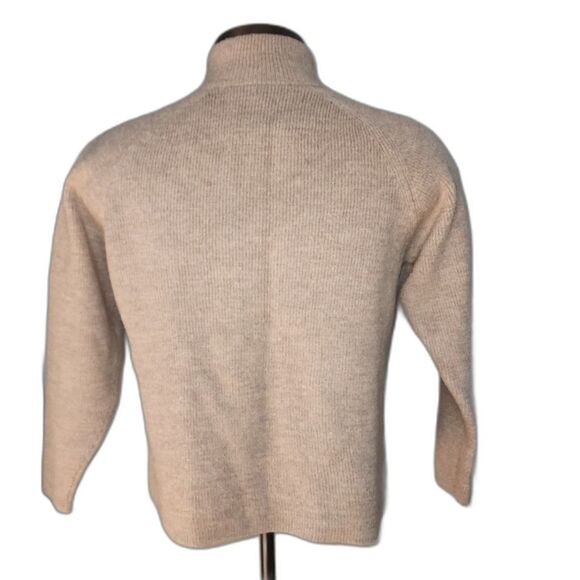 Tasso Elba Men's Beige 100% Wool Full Zip Sweater Size L - Picture 3 of 7